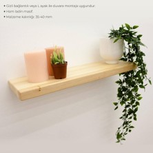 Rafkestir Masif Ladin Duvar Rafı Ham 190 cm x 18 cm