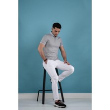 Akçaylar Slimfit Polo Yaka Düğmeli Merserize Kumaş Erkek T-Shirt