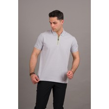 Akçaylar Regular Fit Fermuarlı Polo Yaka Pamuklu Erkek T-Shirt