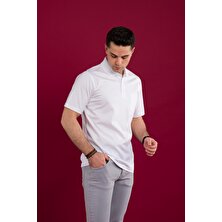 Woolen World Klasik Kalıp Polo Yaka Cepli Merserize Erkek T-Shirt