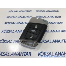 Köksal Anahtar Volkswagen Passat 3 Tuşlu Smart Kumanda Kabı