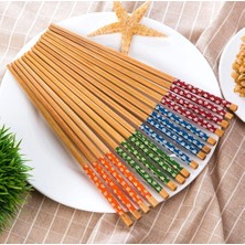 Adil Baba 1 Çift Chopstick Yıkanabilir Bambu Yemek Çubuğu Sushi Japon Çin Yemek Çubuğu 24 cm