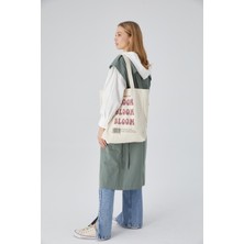 Manuka Baskılı Körüklü Bez Çanta Bloom