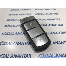 Köksal Anahtar Volkswagen cc 3 Tuşlu Smart Kumanda Kabı