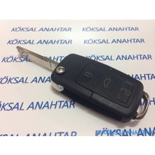 Köksal Anahtar Volkswagen Golf 5 T4 Transporter 3 Tuşlu Kumanda Kabı