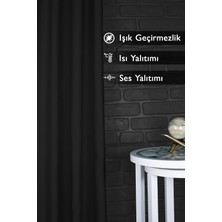 Brillant Siyah Blackout Karartma Perde Pilesiz Dikim Ekstraforlu