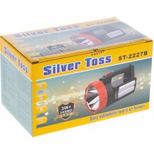 Silver Toss Fener El Şarjlı LED 3W + 24SMD LED ST-2227B 0309