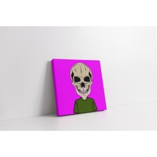 Tablosan Kuru Kafa Fuşya Glitch Kanvas Tablo