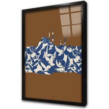 Tablosan Beyaz Kuşlar ve Istanbul Çerçeveli Cam Tablo