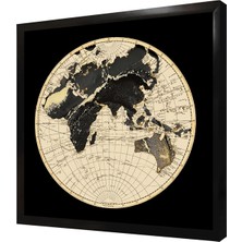 Tablosan Soyut Detaylı Dünya Küre Çerçeveli Mdf Tablo