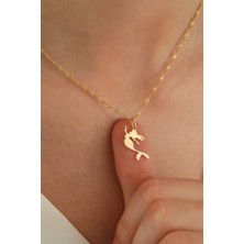 Milet Kuyumculuk 14 Ayar Altın Singapur Zincir Deniz Kızı Kolye