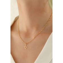 Milet Kuyumculuk 14 Ayar Altın Singapur Zincir Yıldız Kolye