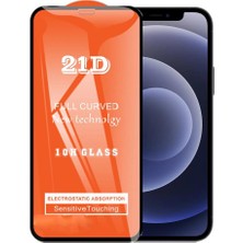 Bzontech Apple iPhone 12 Ekran Koruyucu 21D Tam Kaplayan Kavisli
