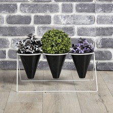 Full Reyon Vıpclass 3 Saksılı Metal Çiçek Standı - Saksılar Dahil - Vbs