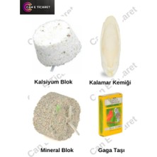 PureCanpati Mineral Blok- Gaga Taşı-Kalsiyum Blok-Mürekkep Bal. (Kalamar) Kemiği S Boy ve Tutacak