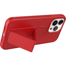 Case 4U Apple iPhone 13 Pro Kılıf Stand Olabilen Mat Yüzey Kaliteli TPU Silikon Qstand Arka Kapak Pembe