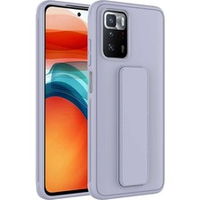 Case 4U Xiaomi Redmi 10 Kılıf Stand Olabilen Mat Yüzey Kaliteli TPU Silikon Qstand Arka Kapak Gri