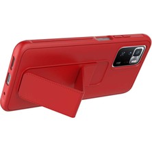 Case 4U Xiaomi Redmi 10 Kılıf Stand Olabilen Mat Yüzey Kaliteli TPU Silikon Qstand Arka Kapak Gri