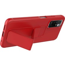 Case 4U Xiaomi Redmi Note 11 Pro 5g Kılıf Stand Olabilen Mat Yüzey Kaliteli TPU Silikon Qstand Arka Kapak Kırmızı