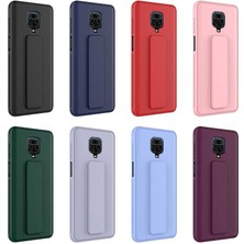 Case 4U Xiaomi Redmi Note 9s / 9 Pro Kılıf Stand Olabilen Mat Yüzey Kaliteli TPU Silikon Qstand Arka Kapak Lila