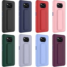 Case 4U Xiaomi Poco X3 / X3 Pro Kılıf Stand Olabilen Mat Yüzey Kaliteli TPU Silikon Qstand Arka Kapak Lila