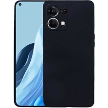 Case 4U Oppo Reno 7 4g Kılıf Klasik Mat Renkli Yumuşak Premier Silikon Siyah