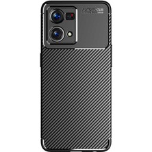 Case 4U Oppo Reno 7 4g Kılıf Rugged Armor Karbon Desenli Lüx Negro Silikon Arka Kapak Lacivert