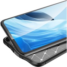 Case 4U Oppo Reno 7 4g Kılıf Rugan Armor Deri Görünümlü Yüksek Kalite Silikon Niss Siyah