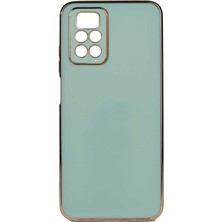 Case 4U Xiaomi Redmi Note 11 Pro 5g Kılıf Kamera Korumalı Yumuşak Pastel Altın Kenar Bark Kapak Açık Yeşil