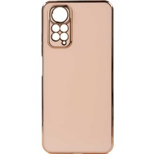 Case 4U Xiaomi Redmi Note 11 / Redmi Note 11s Kılıf Kamera Korumalı Yumuşak Pastel Altın Kenar Bark Kapak Rose Gold