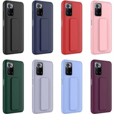 Case 4U Xiaomi Redmi 10 Kılıf Stand Olabilen Mat Yüzey Kaliteli TPU Silikon Qstand Arka Kapak Koyu Yeşil