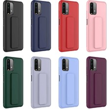 Case 4U Xiaomi Redmi Note 10 / 10s Kılıf Stand Olabilen Mat Yüzey Kaliteli TPU Silikon Qstand Arka Kapak Koyu Yeşil