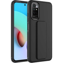 Case 4U Xiaomi Redmi Note 11 Pro 5g Kılıf Stand Olabilen Mat Yüzey Kaliteli TPU Silikon Qstand Arka Kapak Siyah