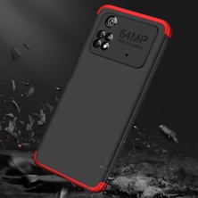 Case 4U Xiaomi Poco M4 Pro 4G Kılıf 3 Parçalı Tam Koruma Sert Mika Ays Kapak Mavi