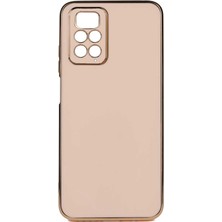 Case 4U Xiaomi Redmi Note 11 Pro 5g Kılıf Kamera Korumalı Yumuşak Pastel Altın Kenar Bark Kapak Rose Gold