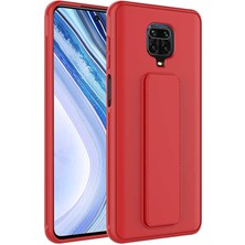 Case 4U Xiaomi Redmi Note 9s / 9 Pro Kılıf Stand Olabilen Mat Yüzey Kaliteli TPU Silikon Qstand Arka Kapak Kırmızı