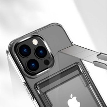 Case 4U Apple iPhone 12 Pro Kılıf Kartvizitli Sert Pc Silikon Ensa Kapak Şeffaf