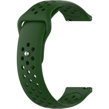Markacase Samsung Galaxy Watch 4 Classic 46 mm R890 Için Delikli Pimli Kordon Yeşil