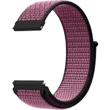 Markacase Samsung Galaxy Watch 4 Classic 42 mm R880 Için Dokuma Kordon Pink Blast/true Berry