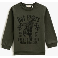 Koton Sweatshirt Uzun Kollu Baskılı Bisiklet Yaka