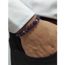 Padore Accessory Unisex - Mor Renk Jade Doğal Taş Bileklik | Şans Taşı > Handmade