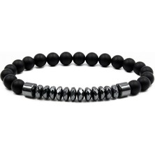 Padore Accessory Unisex - Onix-Hematit Şık Tasarım Elegant Doğal Taş Bileklik