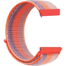 Markacase Samsung Galaxy Watch 4 Classic 42 mm R880 Için Dokuma Kordon Turuncu Çizgili
