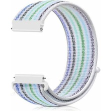 Markacase Samsung Galaxy Watch 4 Classic 42 mm R880 Için Dokuma Kordon Mavi Gökkuşağı