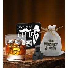 Bk Gift Kişiye Özel Viski Bardağı Ahşap Bardak Altlığı ve 6’lı Granit Viski Taşı Hediye Seti - Model 12