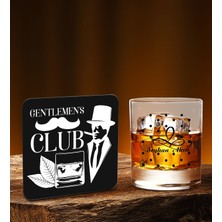 Bk Gift Kişiye Özel Viski Bardağı ve Ahşap Bardak Altlığı Hediye Seti - Model 15