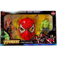 Avengers Yenilmezler Işıklı Spiderman Maske Işıklı Hulk ve Örümcek Adam Karakter Figür Seti