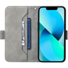 Yue Store Geometrik Çizgi Pu Kılıfı Foriphone 13 Pro Gri (Yurt Dışından)