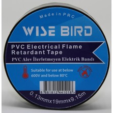 Wise Bird Pvc Elektrik Izole Bantı Siyah - 5 Adet - 9.15MT