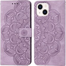 Yue Store Iphone 13 Mini Mor Için Mandala Deri Kılıf (Yurt Dışından)